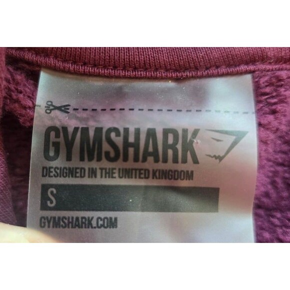 Gymshark Slounge Drawcord Long Sleeve Cropped Hoodie size Small Dark Ruby - Picture 8 of 8